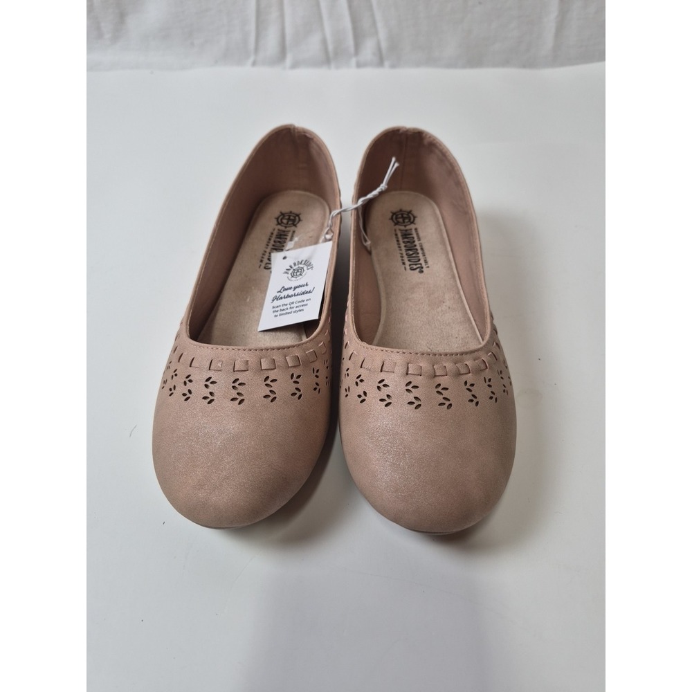 Harborside Comfort Flats Nude/blush Tan Size 10W Perferated Quiet Luxury Comfort